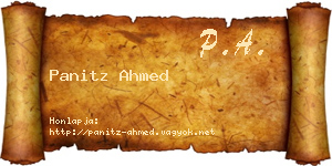 Panitz Ahmed névjegykártya